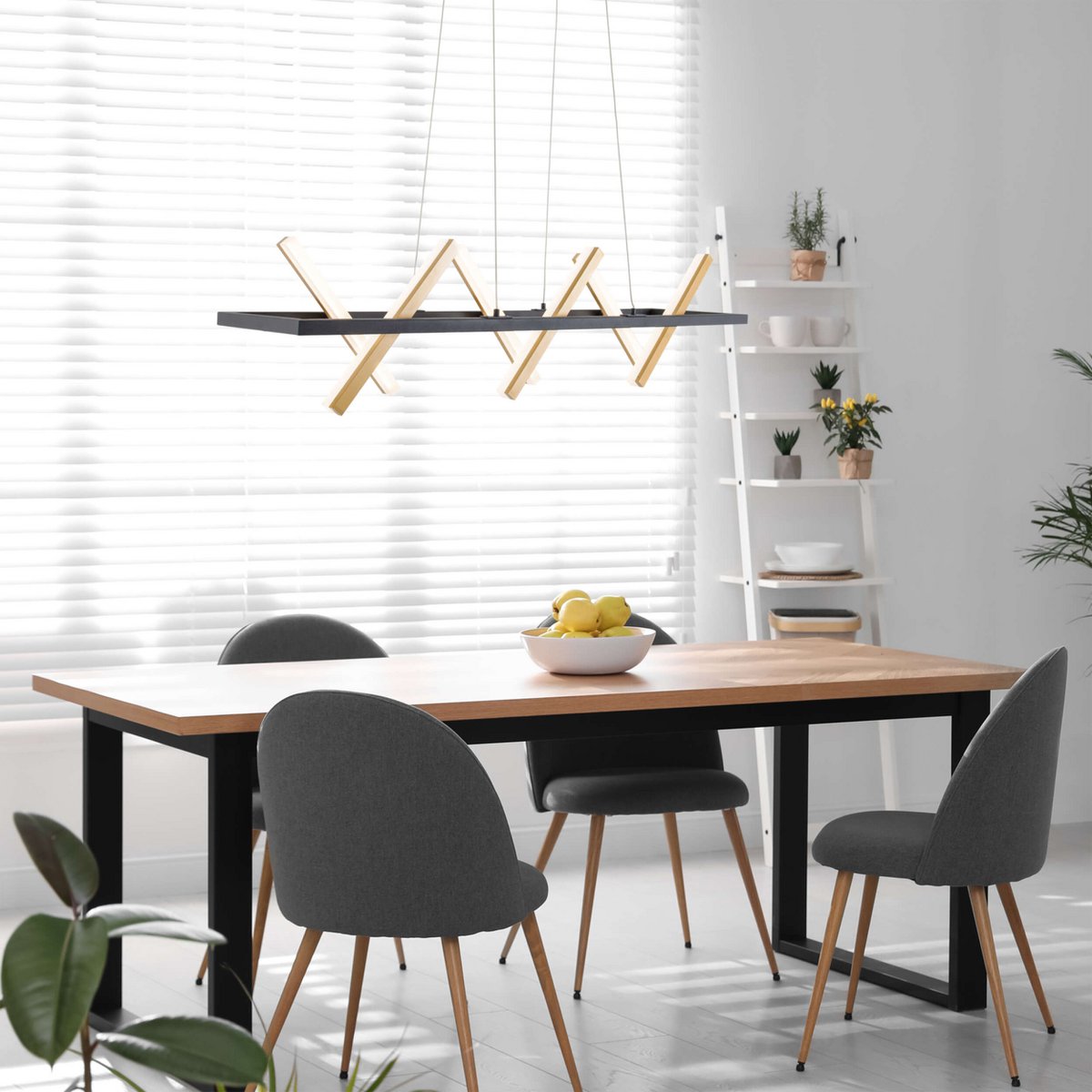 Lampada a sospensione LED Cadice oro 100 cm | luce bianca calda | illuminazione dal design moderno per soggiorno e ufficio