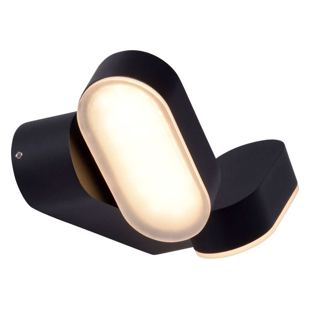 Zwarte LED wandlamp buiten Motus – 13W | IP54 | ovale wandlamp met geïntegreerde LED voor tuin en gevel