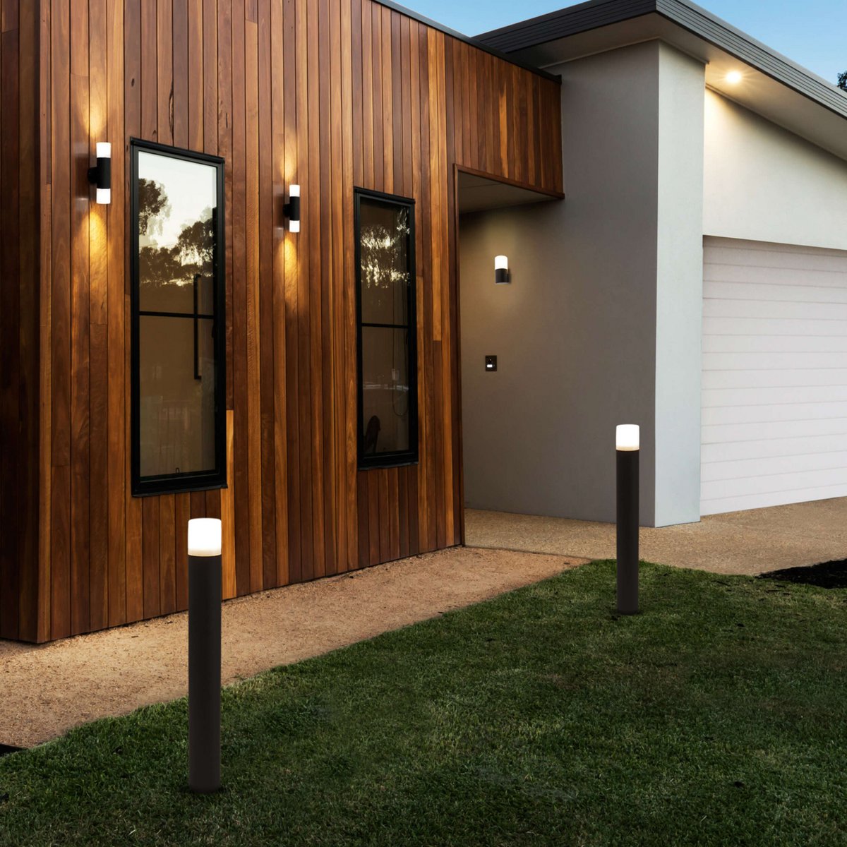 Torcia buitenlamp op sokkel – moderne E27 tuinverlichting in zwart, IP44, 80 cm hoog – Näve design staande lamp