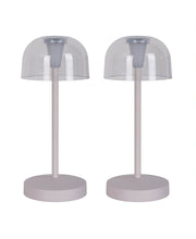 Set van 2 LED Tafellampen "Gomba" voor Buiten en Binnen – Dimbare, Duurzame Verlichting in Wit, 18,5 cm Hoog