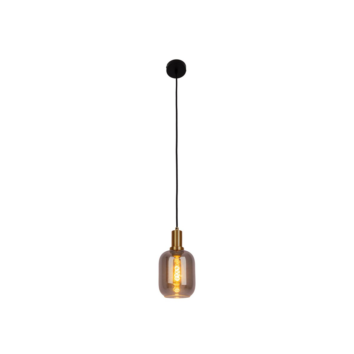 Lampada a sospensione nera Fumo 150 cm | Lampada a sospensione retrò in metallo e vetro con attacco E14 | Illuminazione elegante per sala da pranzo, soggiorno o ingresso