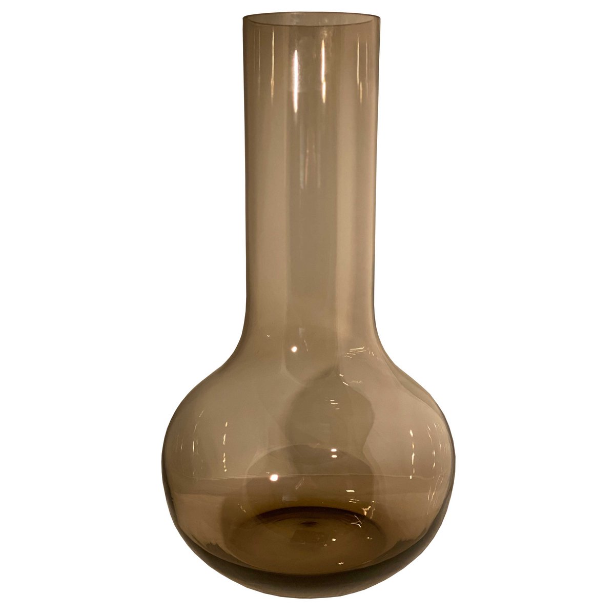 Seim taupe mondgeblazen vaas Ø25,5-28 cm | Uniek handgemaakt glas | Luxe bruine vaas voor elegant interieur | Vase The World