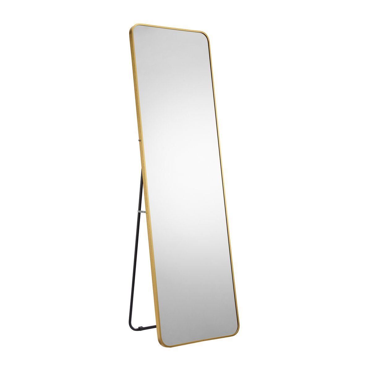 Gouden Staande Spiegel 50x160 cm | Elegante Aluminium Inlijsting | Moderne Spiegel voor Slaapkamer, Badkamer en Woonkamer