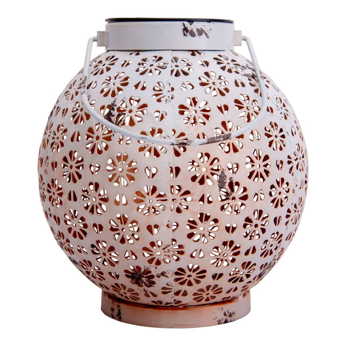 LED Decoratieve Solar Buitenlamp met Bloemenmotief – Stijlvolle Tuinverlichting in Wit