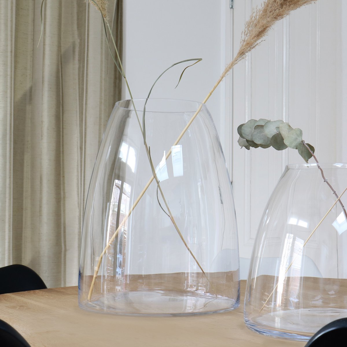 Travo glazen vaas transparant Ø32 of Ø34 cm | mondgeblazen | bol model | duurzaam glas | Vase The World