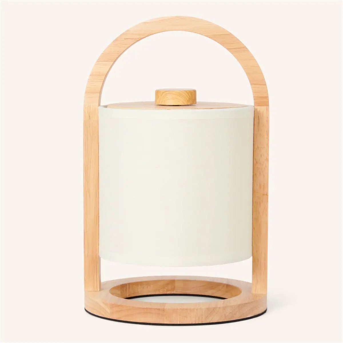 Lampada da tavolo in legno River ricaricabile e dimmerabile – senza fili, luce LED calda, con paralume in cotone – Tavellio Amsterdam