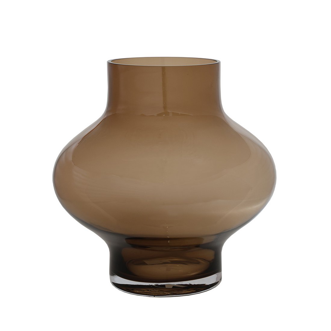 Ruvuma Taupe mondgeblazen glazen vaas – Unieke handgemaakte design vaas Ø20/28 x H15/28 cm, duurzaam en stijlvol | Vase The World