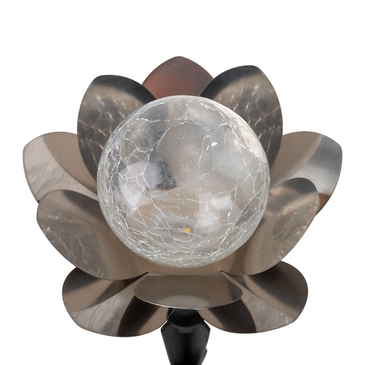 Solar Tuinverlichting Set van 3 "Lule" | RVS en Glas met Knettereffect Ø10 cm | Sfeervolle Buitenlampen met Schemersensor en USB