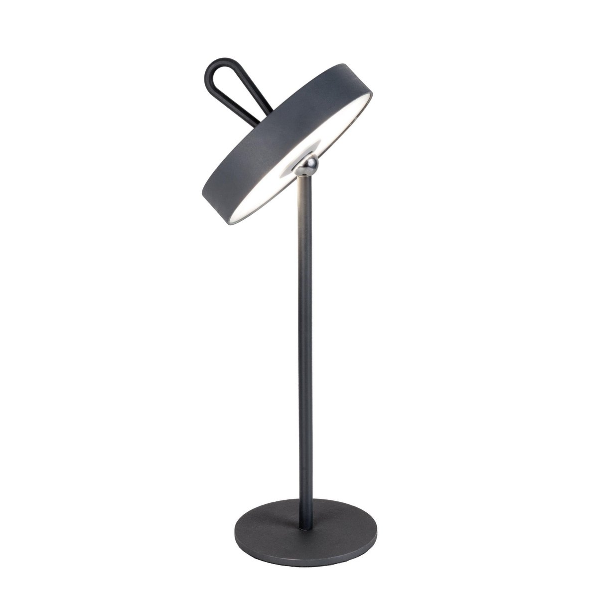 LED tafellamp "Ella" op batterij – Dimbaar, magnetisch, IP54, grijs, 35 cm hoog, voor binnen en buitengebruik