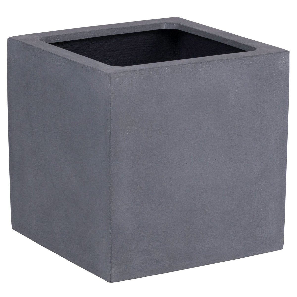 El Salvador grijze plantenbak vierkant L40/50/60 cm – handgemaakte fiberstone pot voor binnen en buiten, UV- en vorstbestendig