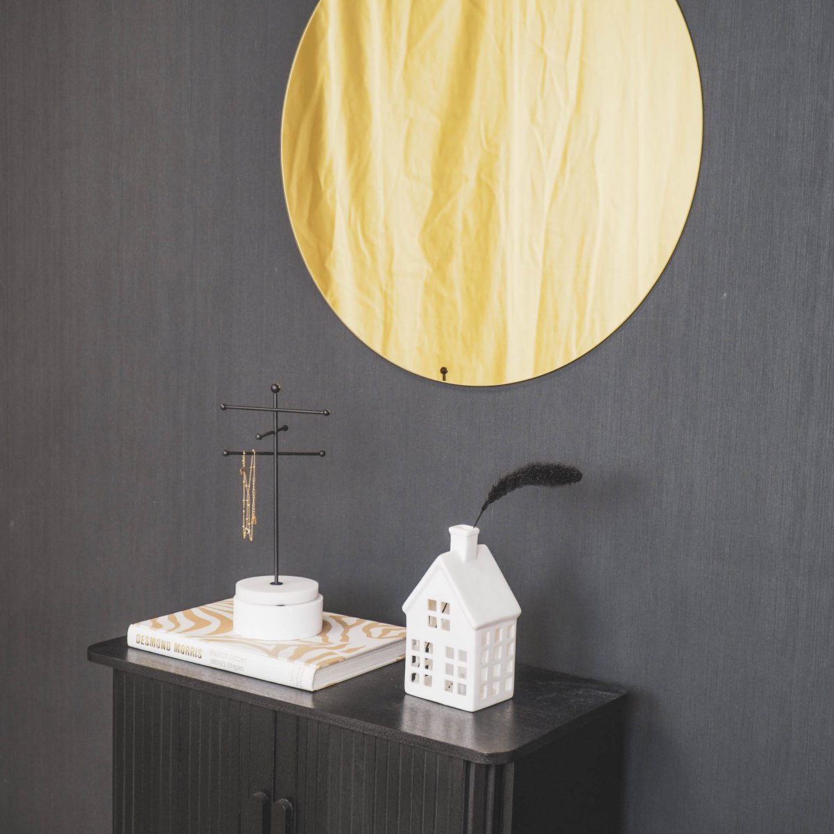 Ronde Spiegel Goudkleurig Glas 40x40 cm – Housevitamin | Luxe Wandspiegel voor Interieur
