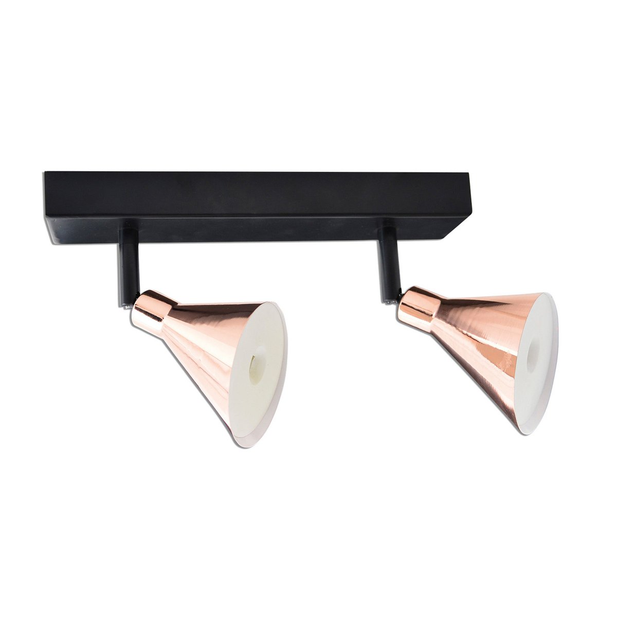 2-luci LED da parete e soffitto Rame – design retrò in nero e bianco, 1200 lumen, luce calda, dimensioni compatte, 14W