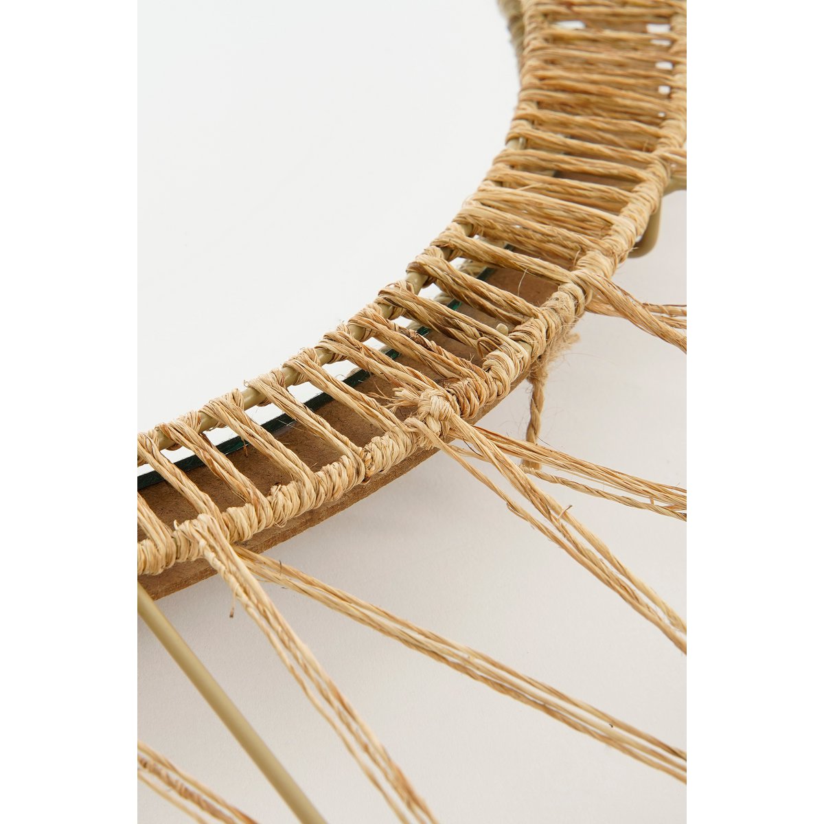 Ludy Wandspiegel Rond Ø70 cm Lichtbruin Jute | Bohemian Spiegel voor Woonkamer, Hal of Slaapkamer