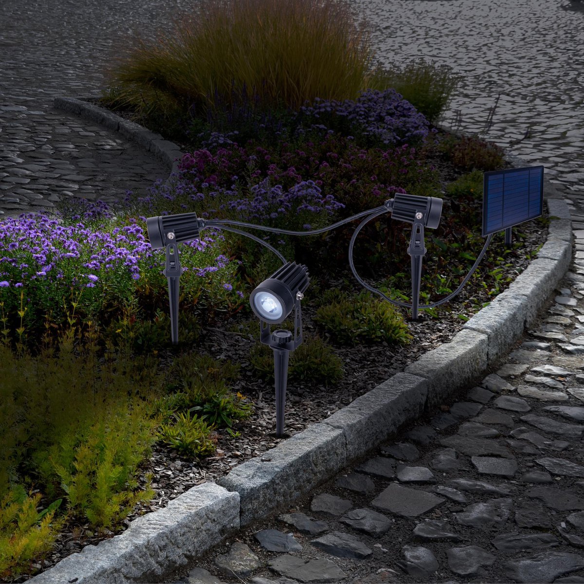 Solar LED Tuinverlichting Met Sensor Set 3 Lampen