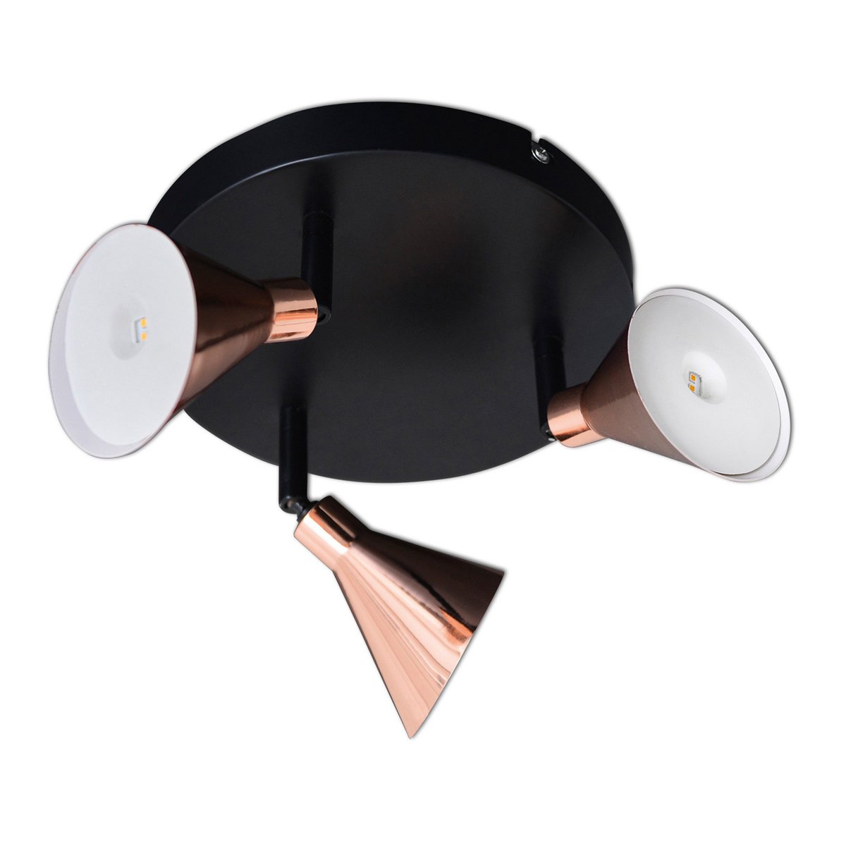 Applique da parete e Soffitto a 3 LED Rame Ø38cm – Illuminazione Spot Calda con Design Retro e Potente Flusso Luminoso – Metallo & Rame