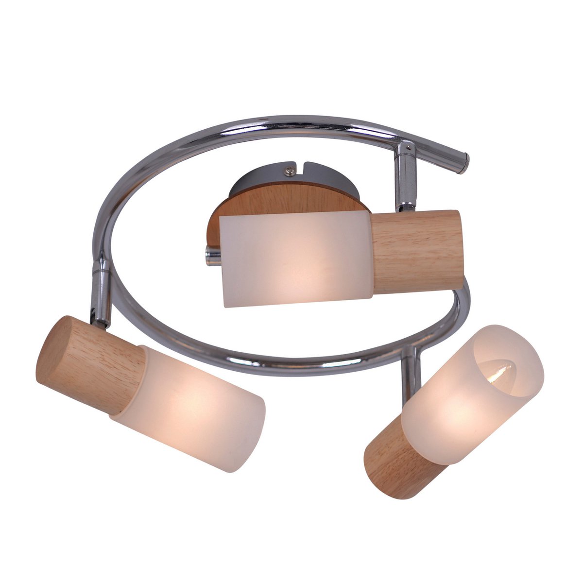 Faretto da parete e soffitto a 3 luci Todtnau | Attacco E14 | Legno e metallo | Faretti regolabili in stile rustico | 25 cm | Näve Leuchten