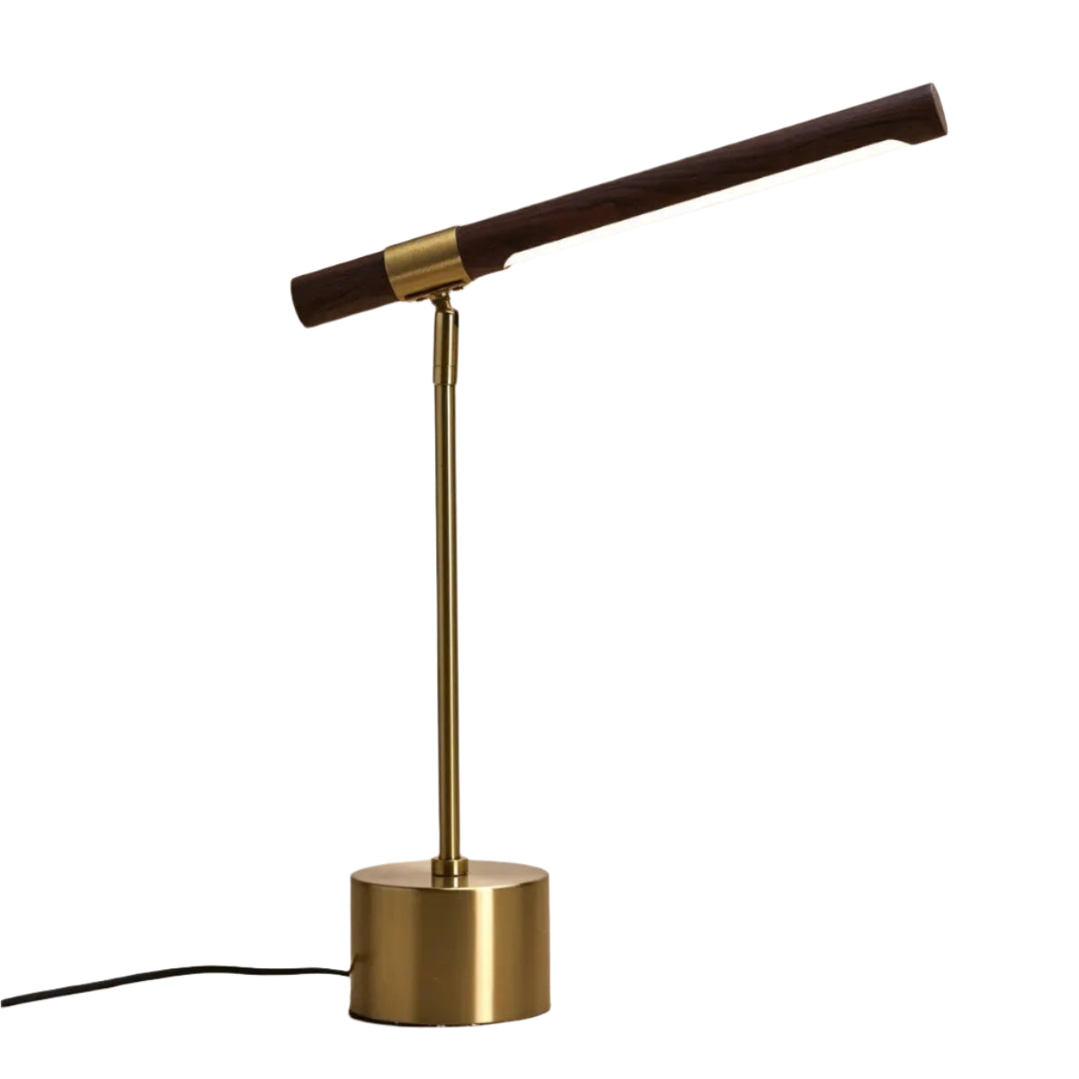 Lampada da scrivania Livia color oro con LED regolabile | Design scandinavo in metallo e legno per ufficio e soggiorno