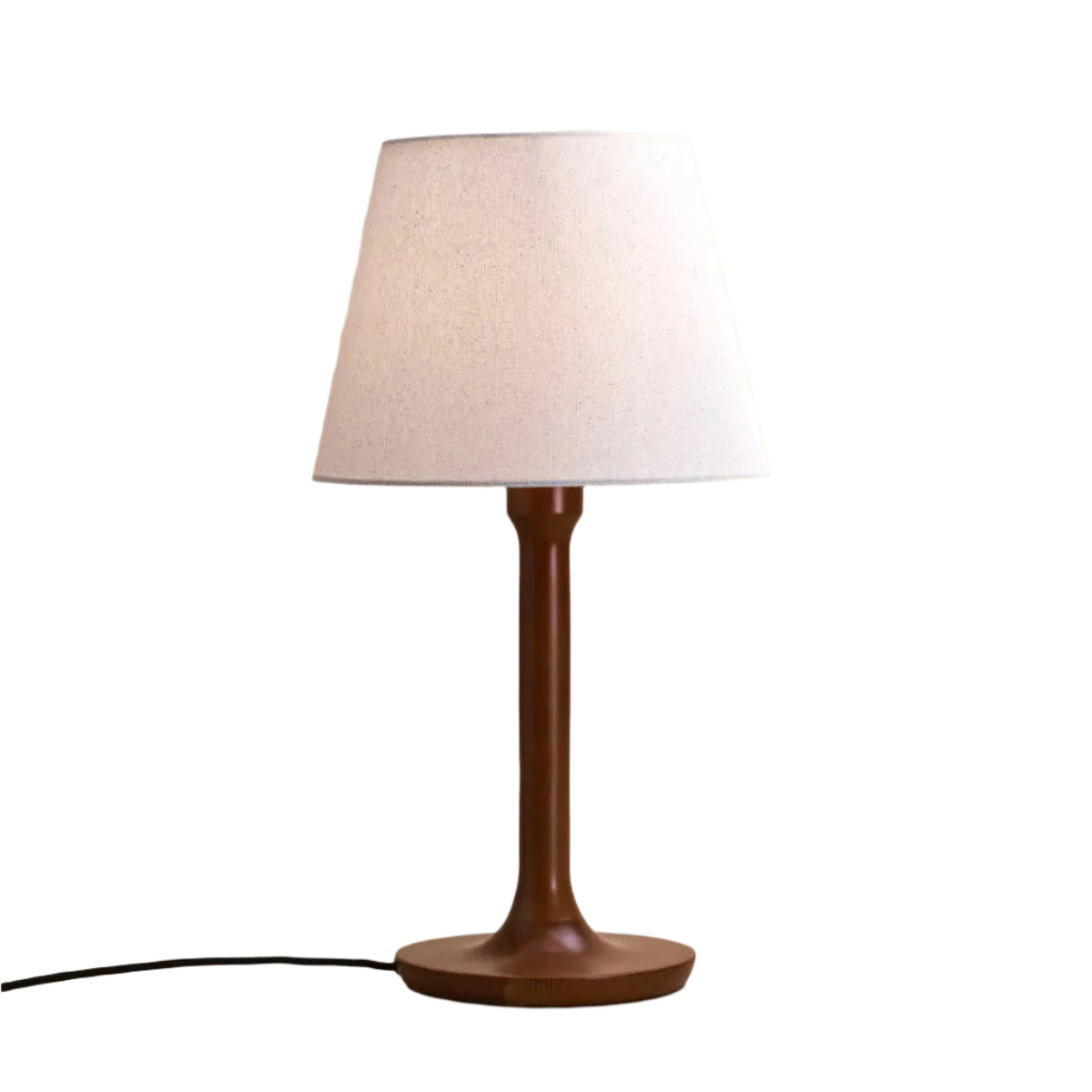 Nova lampada da tavolo marrone castagna con base in legno – illuminazione d'atmosfera per soggiorno o camera da letto | Attacco E27, 55 cm di altezza, paralume beige