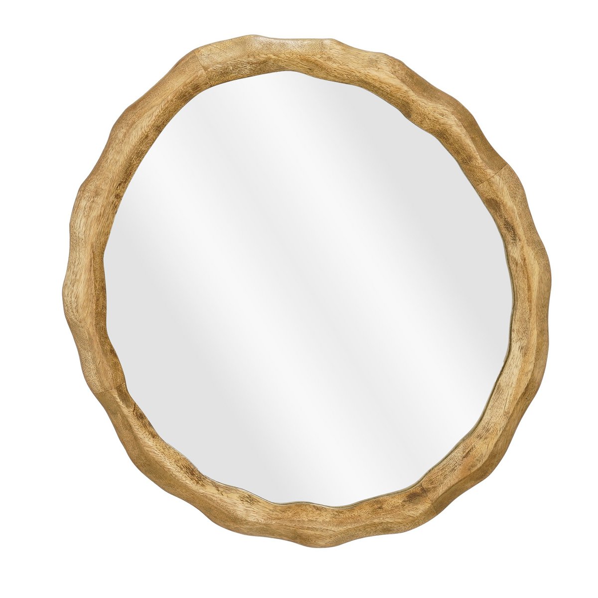 Nick Wandspiegel | FSC Mangohout | Compacte Spiegel voor Hal, Slaapkamer en Kaptafel | 36x38 cm | Donkerbruin