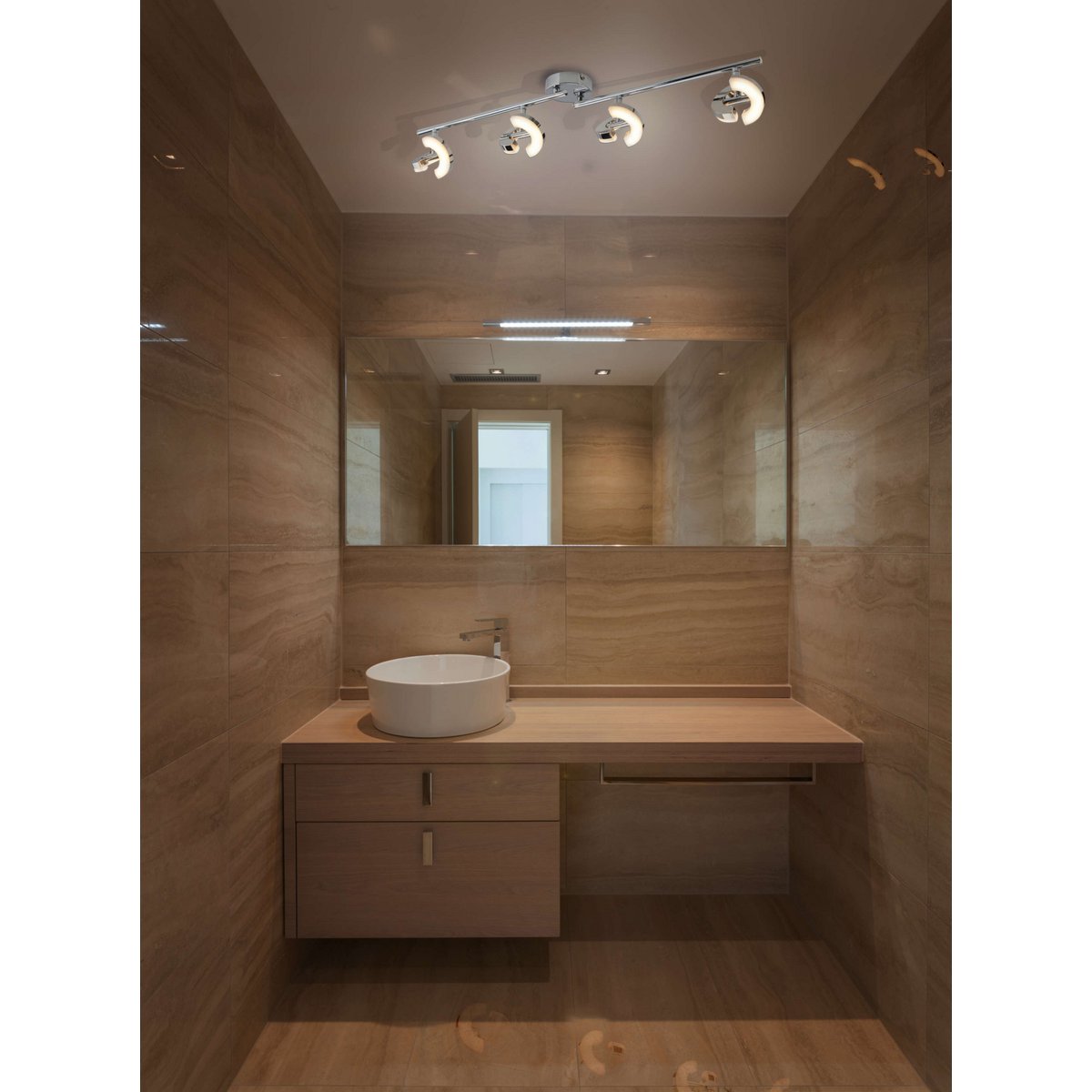 Faretto da Parete e Soffitto a 4 LED Affi Ø8cm – Design Cromo, 2422 Lumen Luce Bianca Calda, Illuminazione d'Accento Compatta per Soggiorno e Camera da Letto