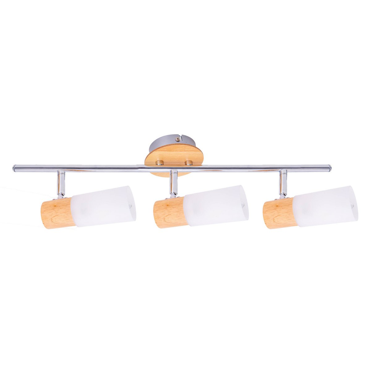 Spot da parete e soffitto a 3 luci Todtnau 47 cm | Attacco E14 | Stile rustico in metallo, vetro e legno | Luce orientabile per soggiorno o ingresso
