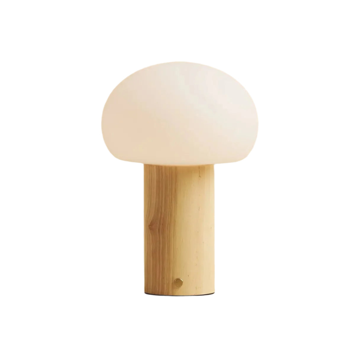 Lampada da tavolo Sam wireless in legno chiaro e vetro opaco – ricaricabile, dimmerabile e con 3 livelli di luce