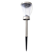 Set van 8 solar LED tuinlampen – geometrisch design, staal look, met schemersensor & USB-oplaadoptie voor buitengebruik