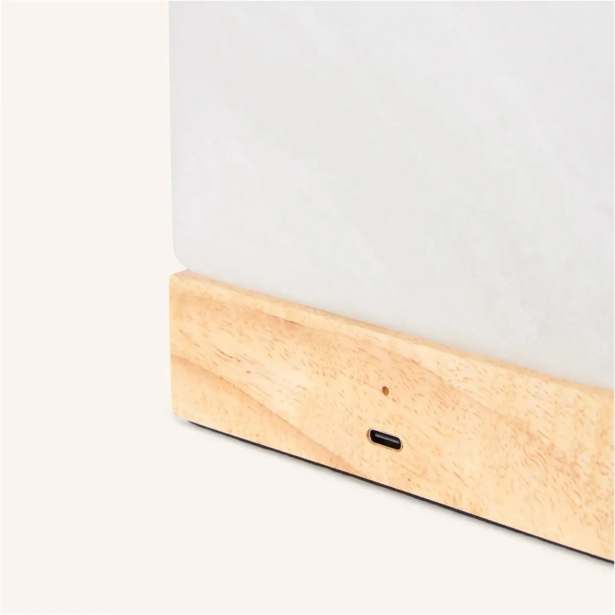 Lampada da tavolo in legno wireless YCE con vetro satinato | Ricaricabile | Dimmerabile | Durata batteria 100 ore | Controllo touch | USB-C