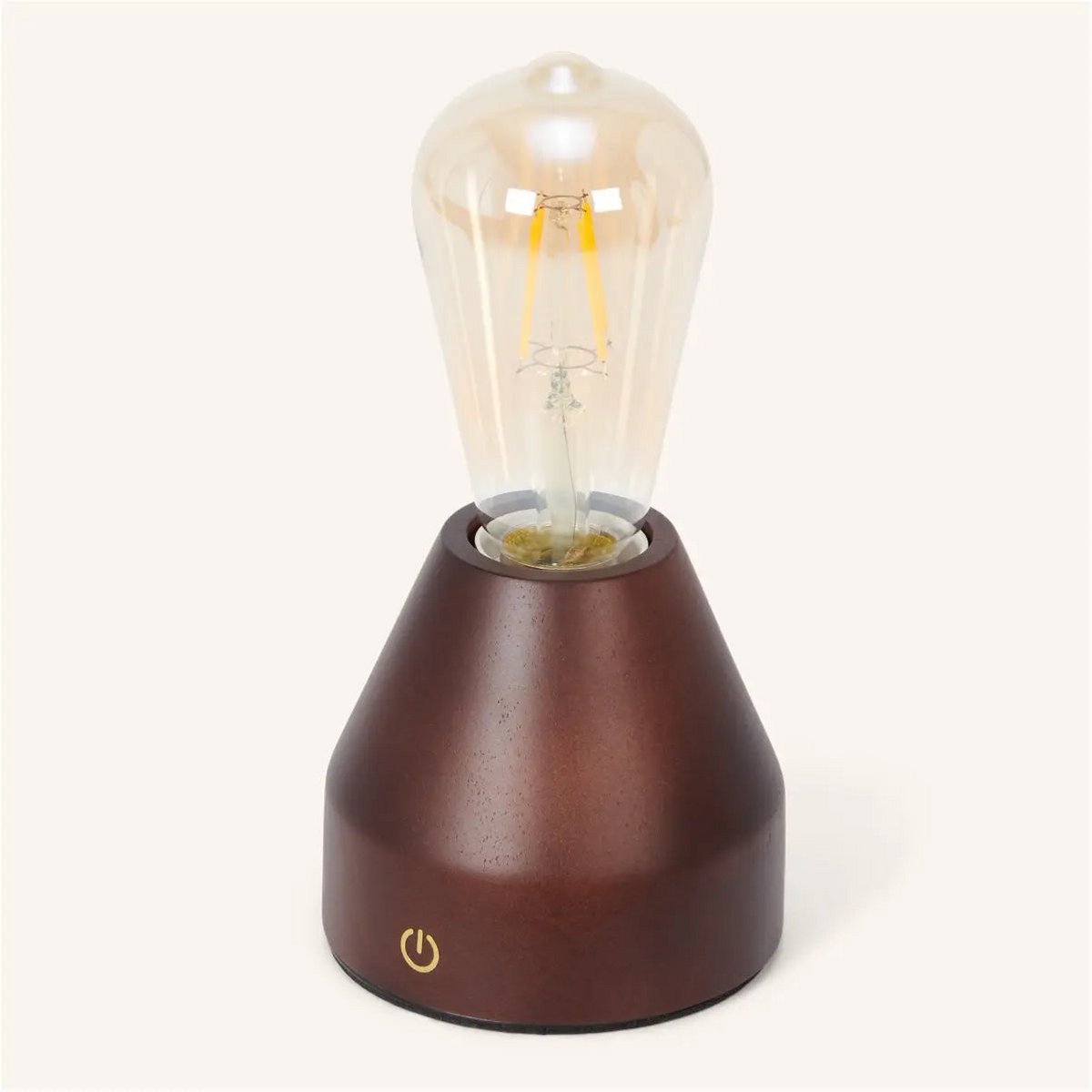 Zavi lampada da tavolo LED marrone scuro – lampada in legno ricaricabile wireless con funzione dimmer e durata della batteria di 80 ore | Tavellio Amsterdam