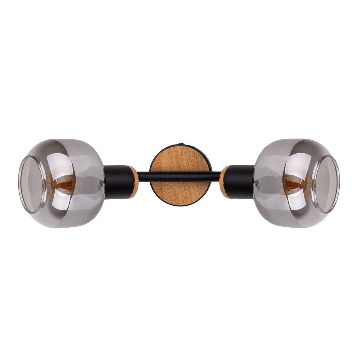 plafoniera nera a 2 luci con vetro fumé – lampada da soffitto Fumoso 40 cm – illuminazione spot moderna per soggiorno, corridoio o sala da pranzo