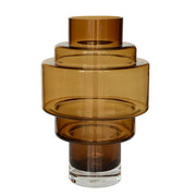 Kasai cognac vaas – mondgeblazen glazen vaas in bruin glas – decoratieve eyecatcher in 2 maten