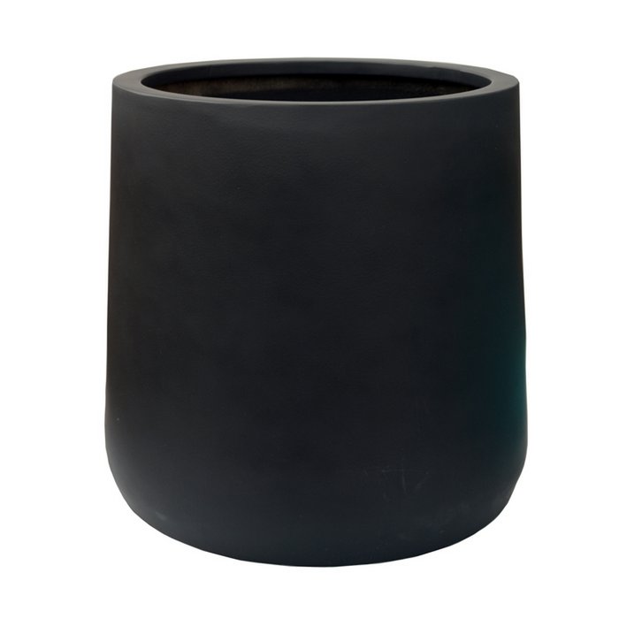 Portland Black plantenpotten Ø42 x H40cm & Ø55 x H50cm fiberstone zwart geschikt binnen buiten Vase The World