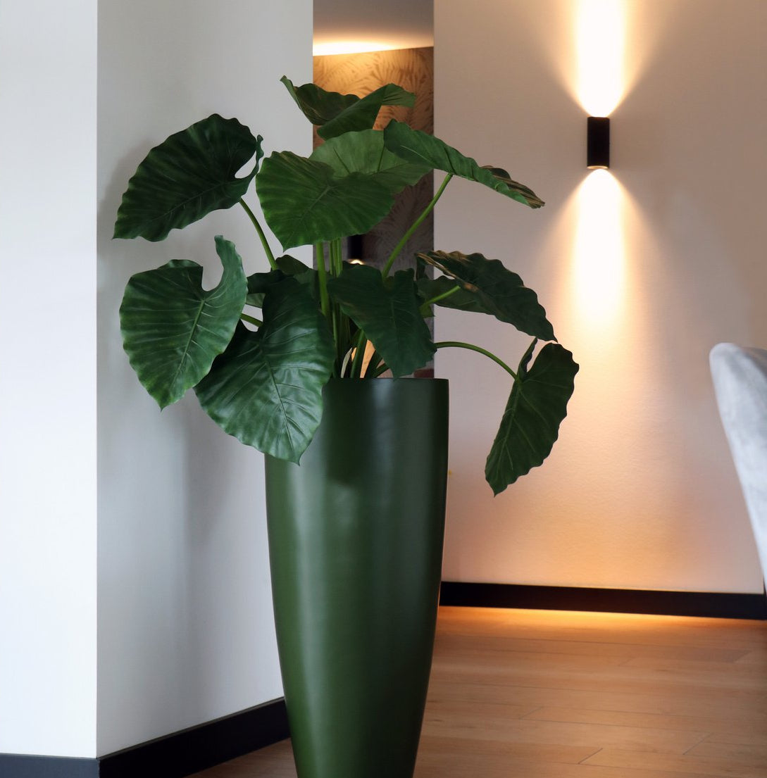 Kentucky groene vorstbestendige plantenpot – lichtgewicht polyester – handgemaakt – Ø37 x H80 cm & Ø47 x H100 cm