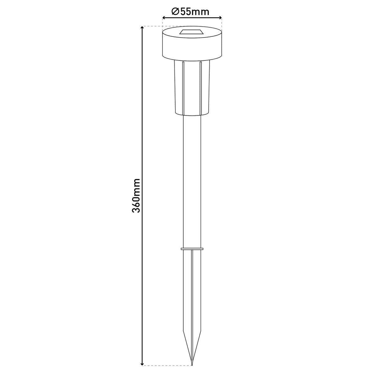 Set van 8 Solar Tuinlampen Edda – LED Grondspieslampen in Modern Design – USB-oplaadbaar – Schemersensor – IP44 – Näve – 36,5 cm
