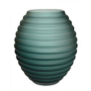 Chinko satin green mondgeblazen vaas – dik groen glas Ø29 x H33 cm – stoer en elegant voor dressoir en tafel