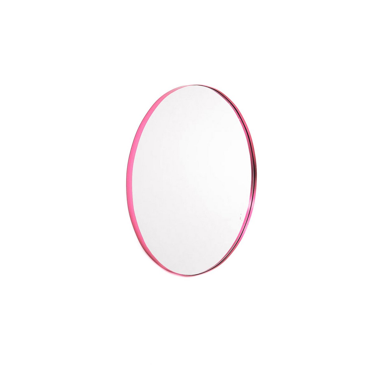 Ronde wandspiegel roze Ø40 cm | Metalen designspiegel modern en decoratief | Housevitamin