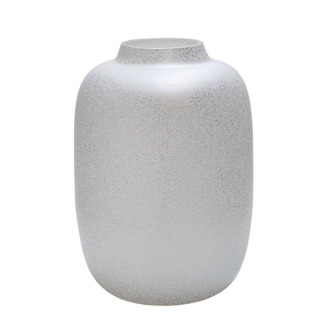 Artic Sparkle Silver vaas – Zilveren glazen vaas met glitter finish | Mondgeblazen design van Vase The World