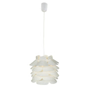 Lampada a sospensione retrò bianca – Ø32 cm lampada da soffitto in plastica | design vintage | ideale per tavolo da pranzo, cucina o postazione di lavoro
