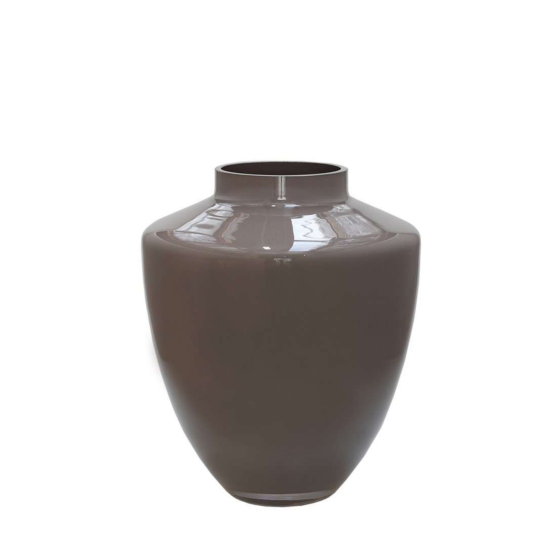 Tugela earth vaas – Mondgeblazen bruine glazen designvaas – Uniek woonaccessoire in maat S of M – Ø24.5-28 x H29-36 cm