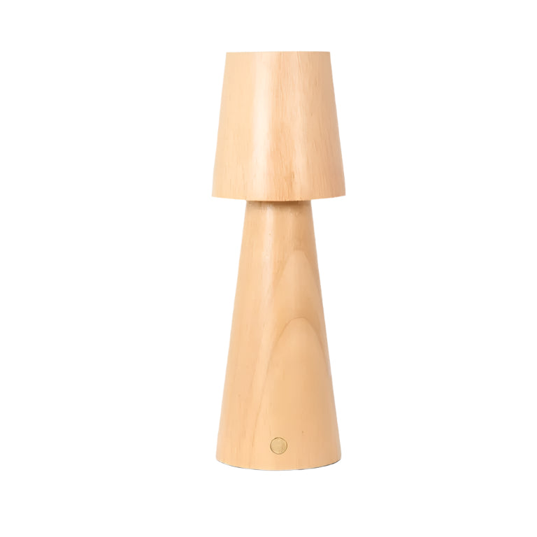 Lucas lampada da tavolo ricaricabile – lampada compatta wireless in legno | Ricaricabile USB-C, dimmerabile e 3 colori di luce