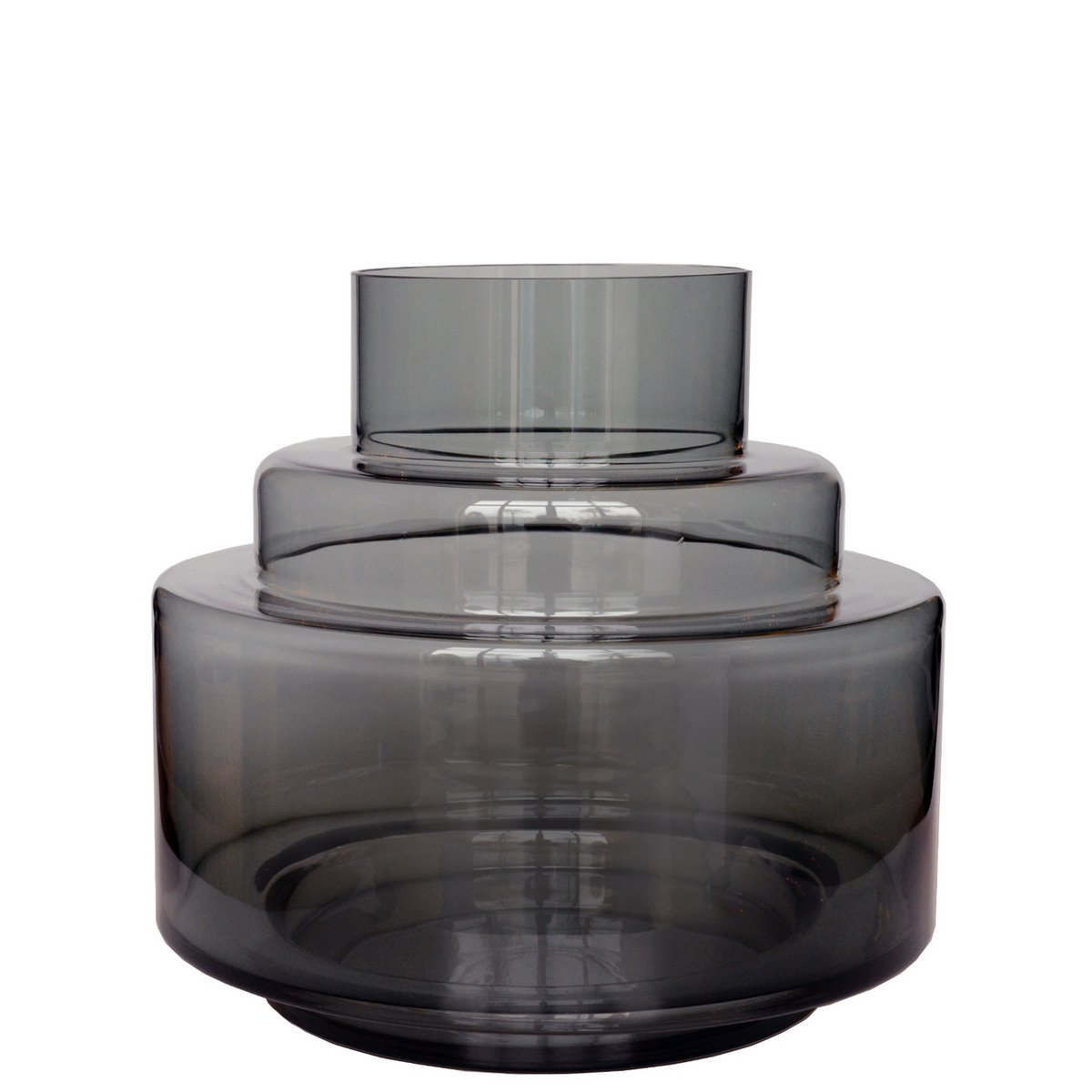 Chari grijze mondgeblazen vaas Ø23-33 cm | Stoer en stijlvol design | Hoogwaardig dik glas | Vase The World