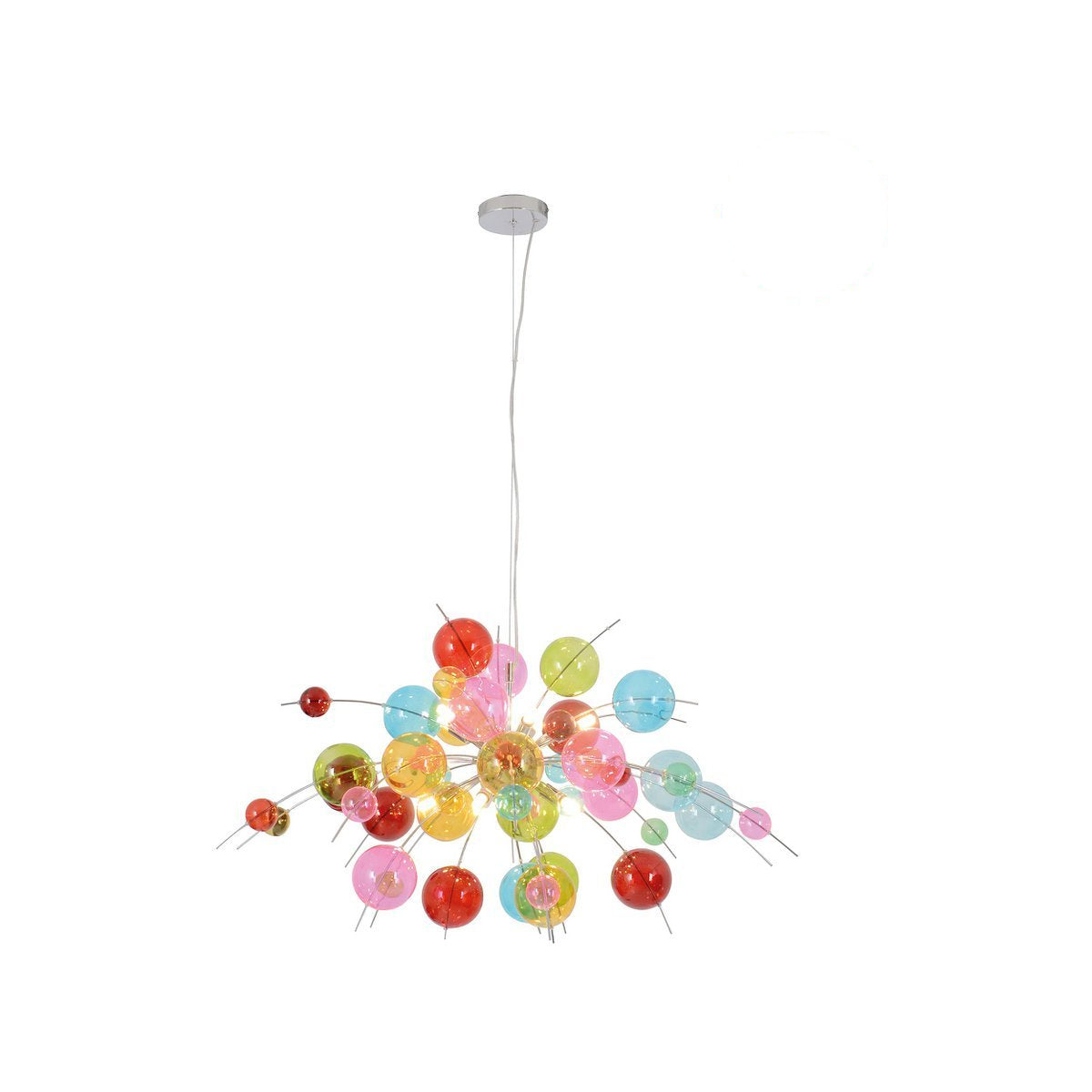 Lampada a sospensione dal design colorato Ø98 cm – elemento d'accento in metallo e vetro per soggiorno, sala da pranzo o ufficio