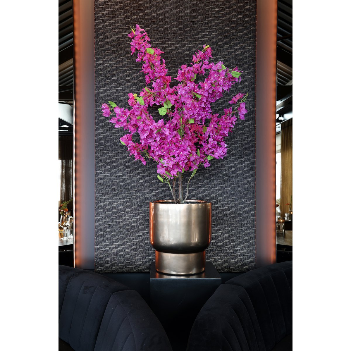 Roskilde copper fiberstone plantenpot koperkleurig voor binnen en buiten Ø37 x H40 cm duurzaam en stijlvol