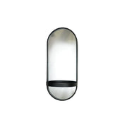 Ovalen Spiegel Metaal Zwart met Plank 30x70 cm – Housevitamin | Stijlvolle Spiegel met Ovaal Design en Opbergruimte