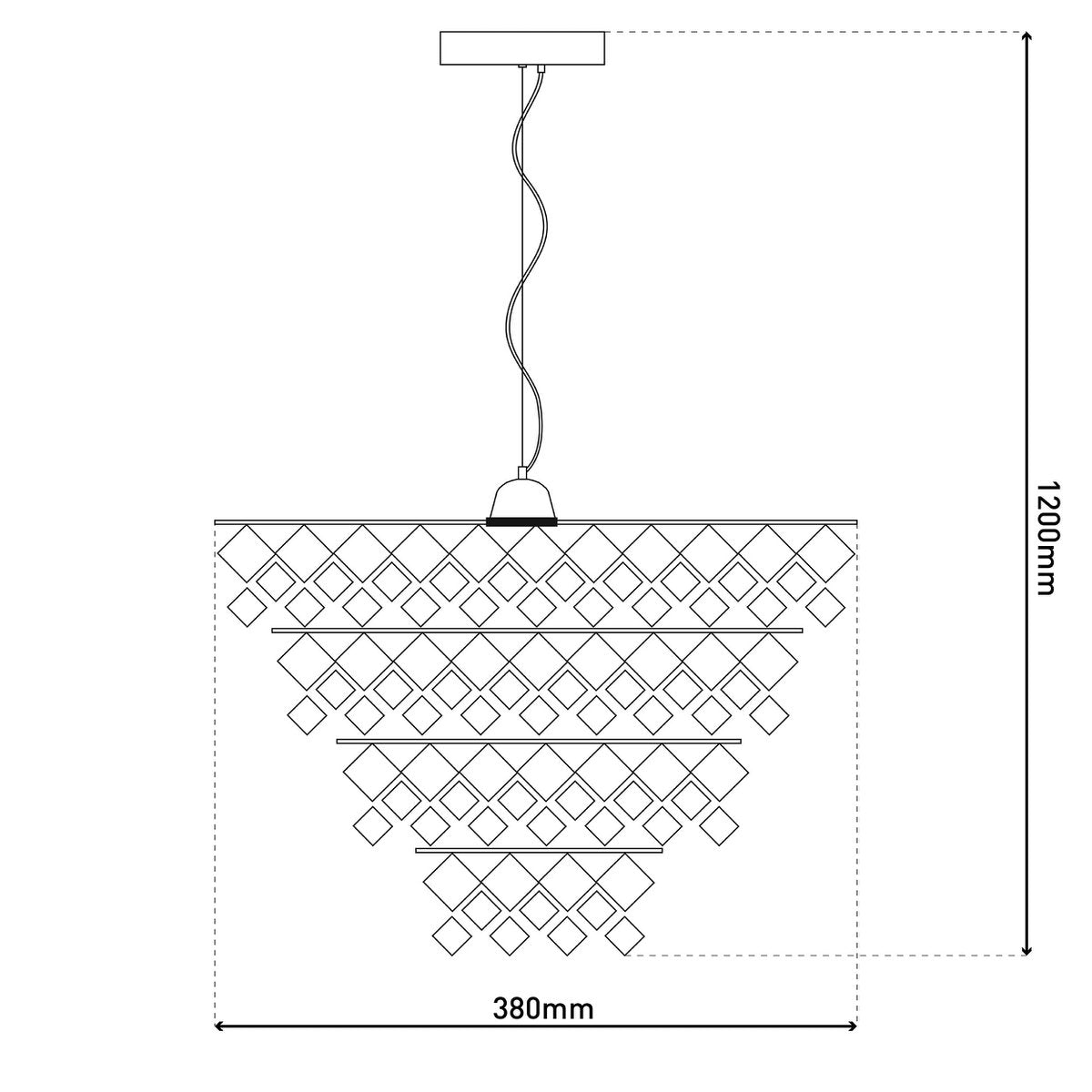 Lampada a sospensione acrilica Fancy 38 cm | Lampadario moderno cromato | Attacco E27 | Illuminazione elegante per soggiorno e sala da pranzo