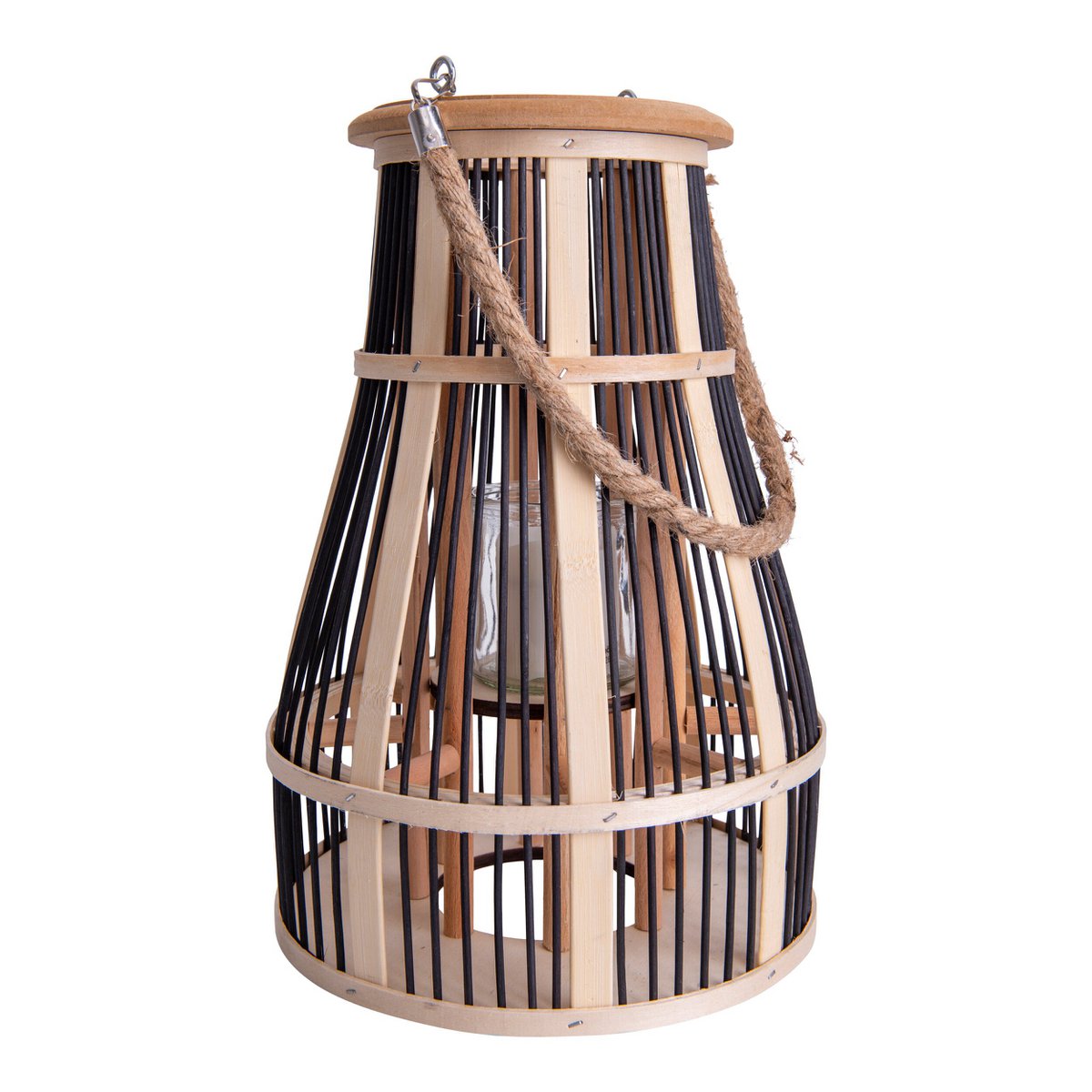 Lanterna solare Korbinian | Lampada a candela LED a energia solare | Rattan | Per giardino e balcone | 35 cm di altezza | Aspetto naturale | Näve Leuchten