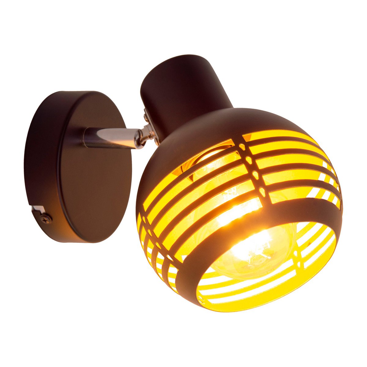 Prima applique da parete e soffitto, struttura "casco" in metallo nero e oro, con attacco E27, 23 x 12 x 14 cm. Illuminazione elegante per soggiorno, sala da pranzo o cucina.