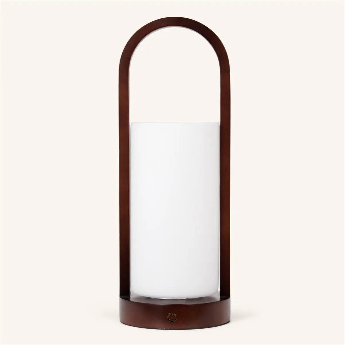 Evie lampada da tavolo ricaricabile in legno marrone scuro – dimmerabile, wireless, design naturale con vetro