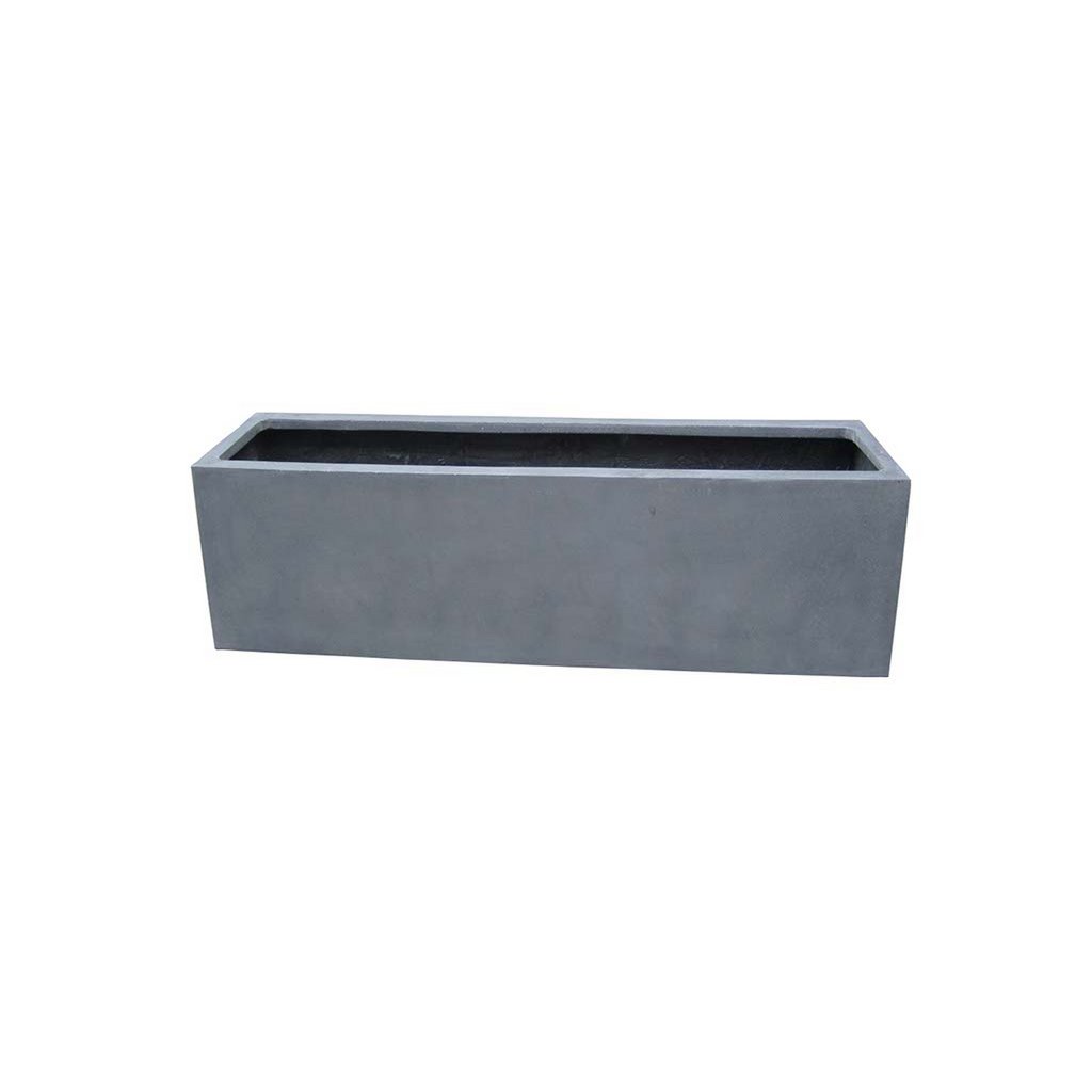 Virginia grey plantenbak set van 2 UV- en vorstbestendige polyester plantenbakken L50xB20xH20 cm & L80xB20xH20 cm grijs Vase The World