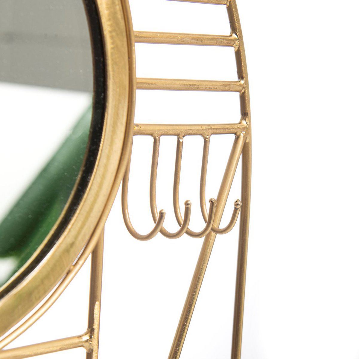 Do I Look Pretty wandhaak in messing | Decoratieve kapstokhaak met spiegel | Functioneel designobject 52 cm